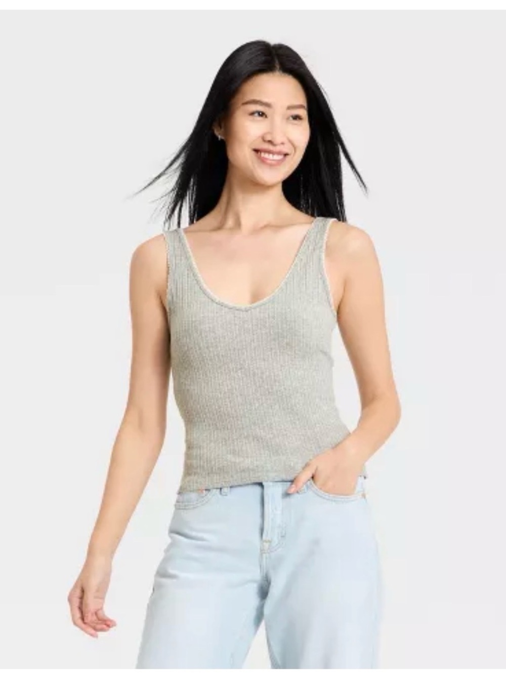 Lace Trim Pointelle Tank Top